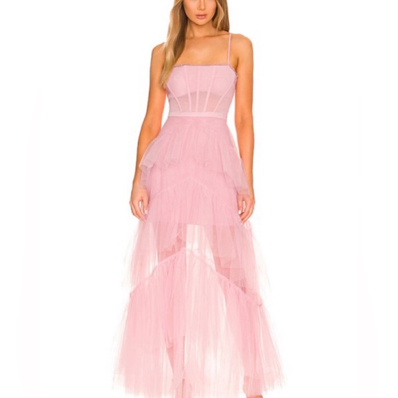 BCBGMaxAzria Dresses & Skirts - BCBGMAXAZRIA Corset Tulle Gown in Pink Tint